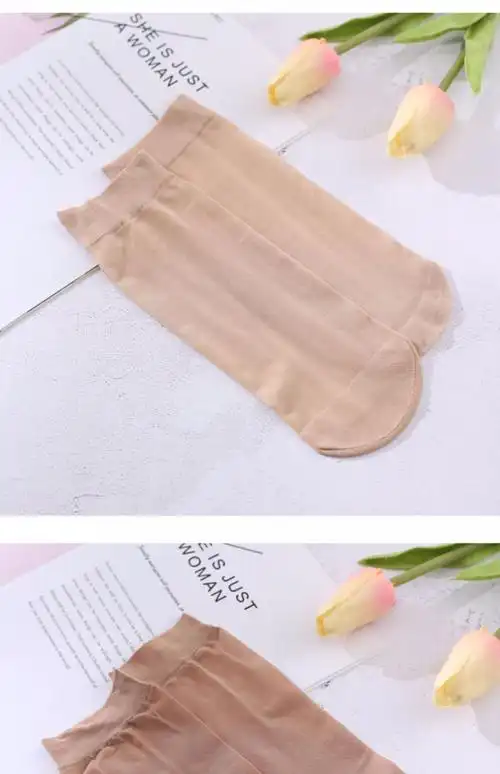 女薄款玻璃丝水晶短袜子黑中筒耐磨丝袜防勾丝夏季钢天鹅绒丝超薄