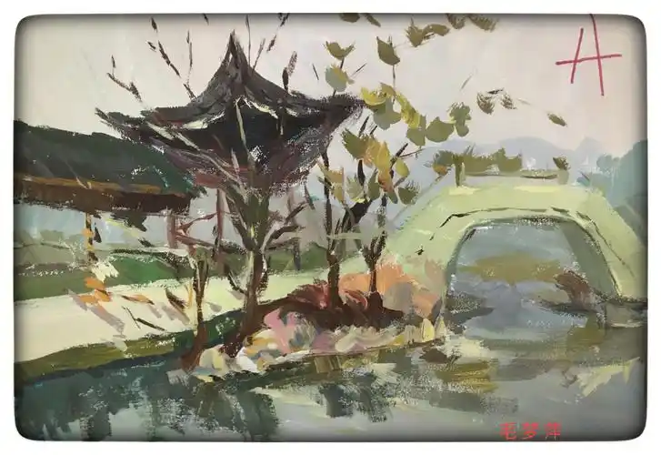 江山五中明1班第一周色彩:大师风景临摹色稿