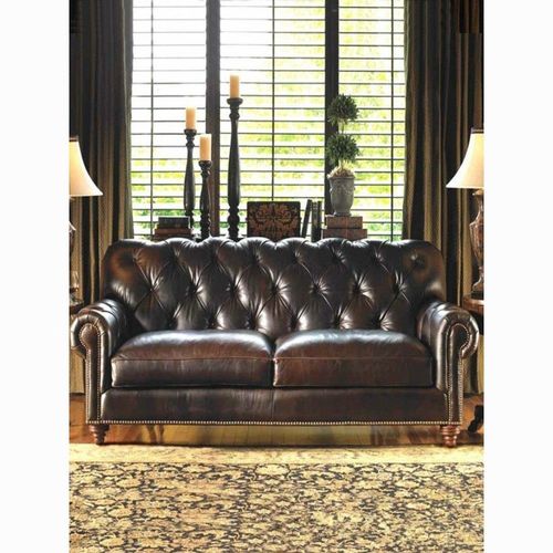 欧美风复古沙发高档真牛皮沙发休闲家具3人位沙发办公室沙发皮艺