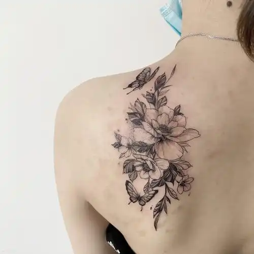 背部水墨纹身图案大全 - 纹身大咖