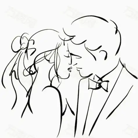 线条简笔画情侣