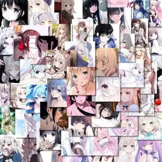 动漫二次元可爱女头像表情包贴纸卡哇伊少女笔记本贴 70张二次元老婆a