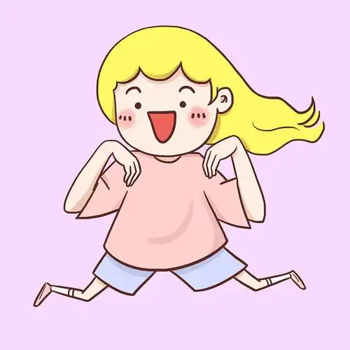 高兴到跳起来插画图片