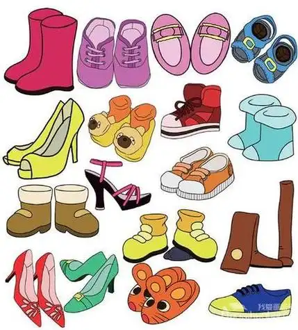 幼儿简笔画彩色鞋子