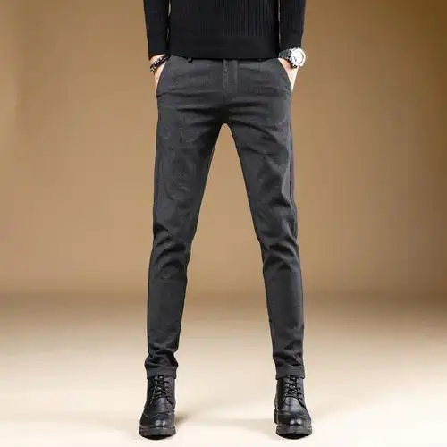 骄克雄狮jankeleone秋冬季加绒休闲裤男青年修身男装男士长裤子商务