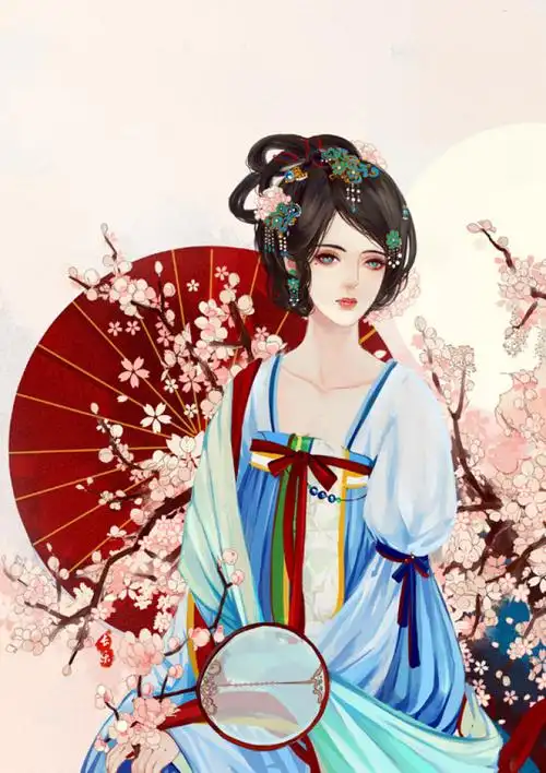 二次元,美少女,动漫,插画,古风古装女