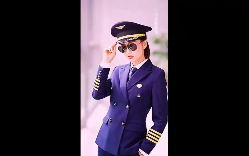 佟丽娅机长服太帅气了