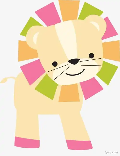 手绘卡通动物小狮子png素材透明免抠图片装饰效果