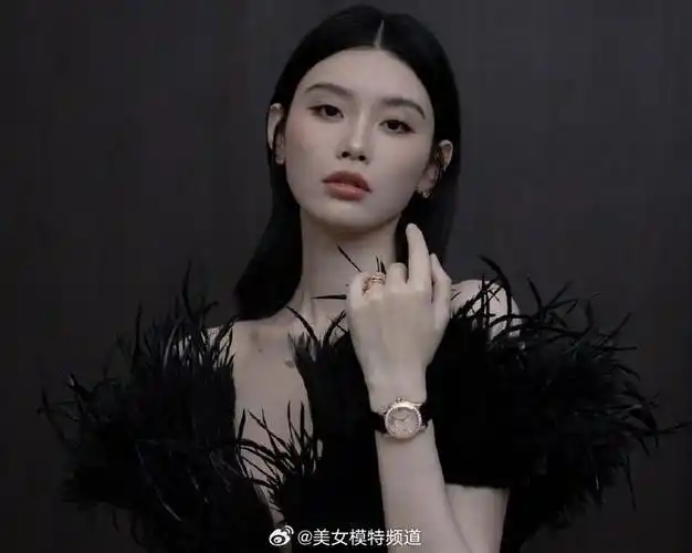 奚梦瑶身穿黑色羽翼长裙气场全开 点缀珠宝更显贵气