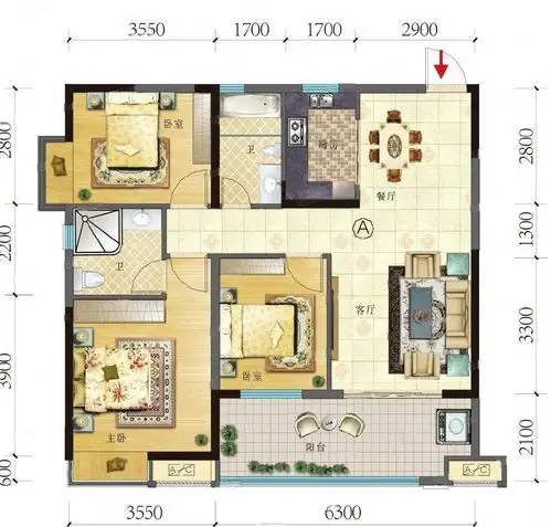 户型方方正正 房源真实在售 市中心配套完善 东投海玥府