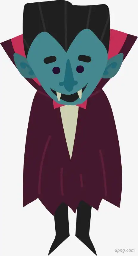 卡通万圣节吸血鬼png素材透明免抠图片-节日元素-三元素3png.com