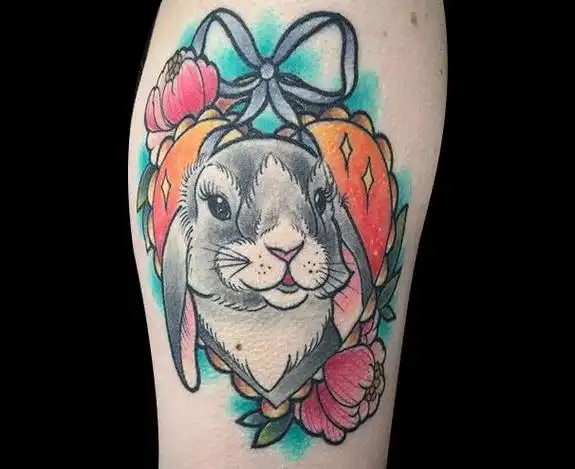 可爱风小兔子纹身图案4