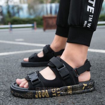 初高中生男生凉鞋外穿百搭平底鞋男夏天韩版10男孩12休闲13大童软底14