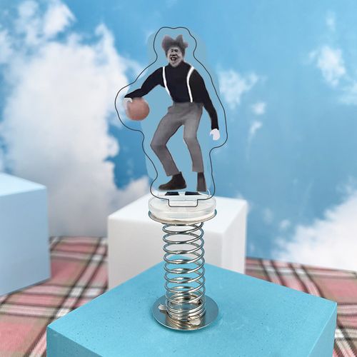 鸡你太美cxk弹簧摇摇乐ikun车载摆件坤坤打篮球恶搞小黑子钥匙扣