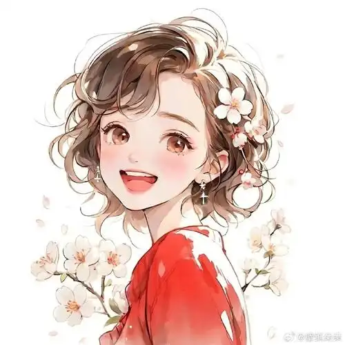 笑容治愈花瓣女生头像