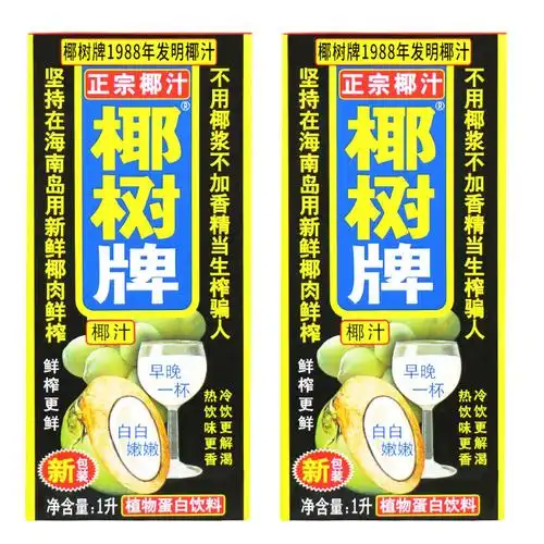 正宗椰树牌椰汁1升*12盒 饮料植物蛋白椰奶海南特产