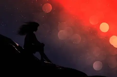 一个人星空图片