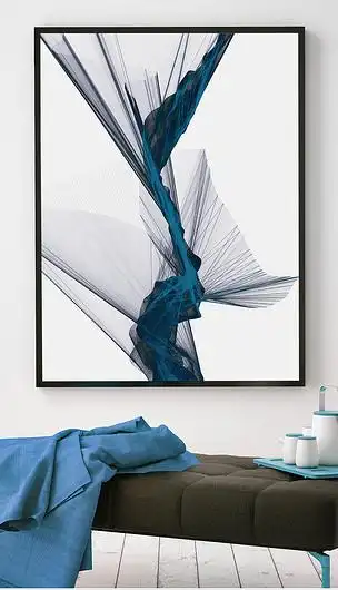 北欧现代抽象艺术装饰画简约线条创意无框画