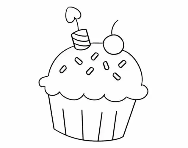 甜点小蛋糕简笔画步骤画法图片大全