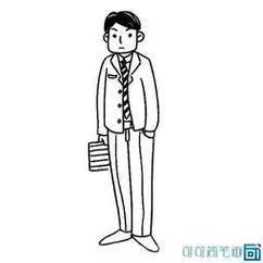 爸爸上班简笔画卡通