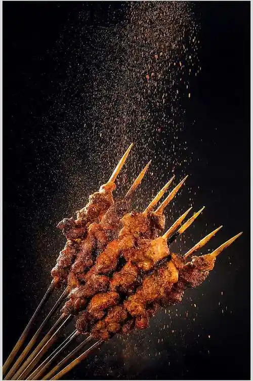 创意羊肉串夜市烤肉图片