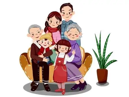 全家福插画人物素材立即下载亲子阅读国际家庭日手绘插画一家人一起