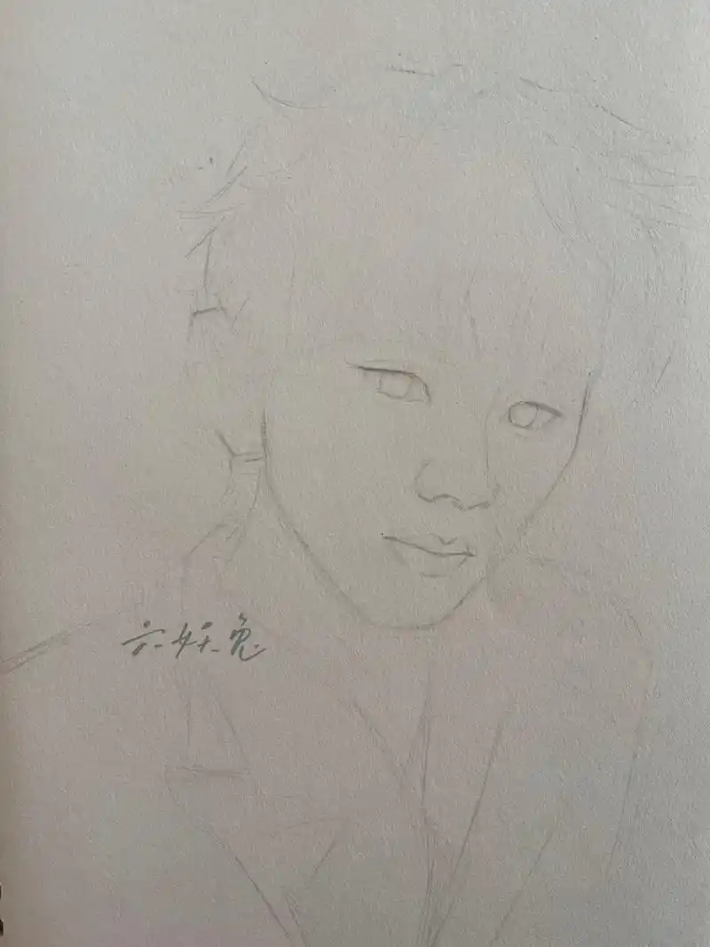 给粉丝画的马嘉祺过程