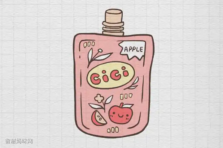 零食是小朋友的最爱但一定要选择健康的哦一袋果冻简笔画画法