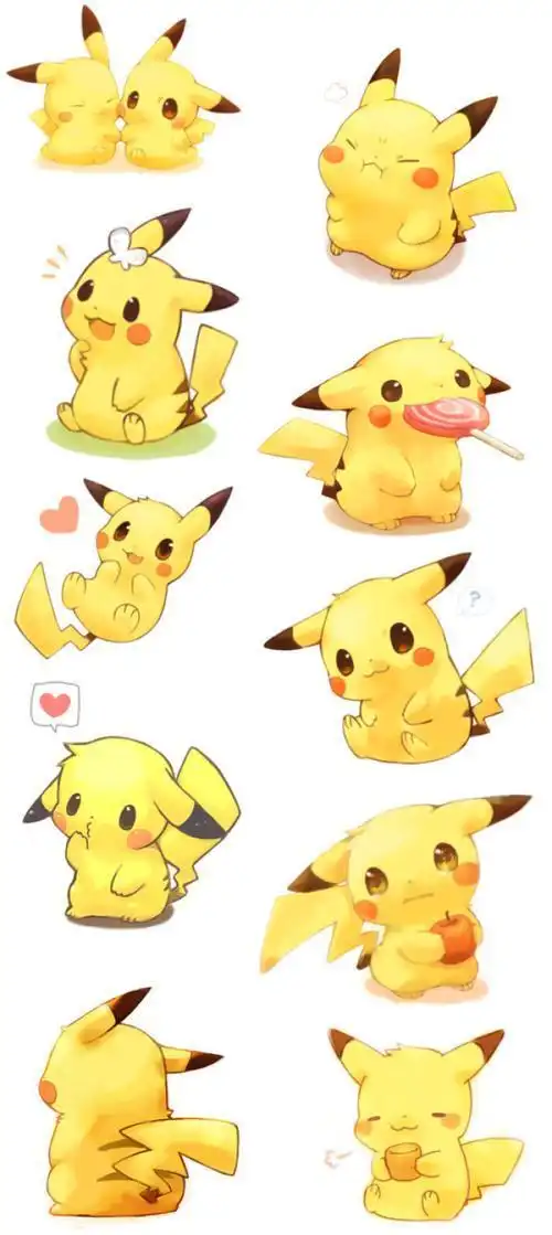 皮卡丘简笔画彩色皮卡丘简笔画彩色可爱卡通版