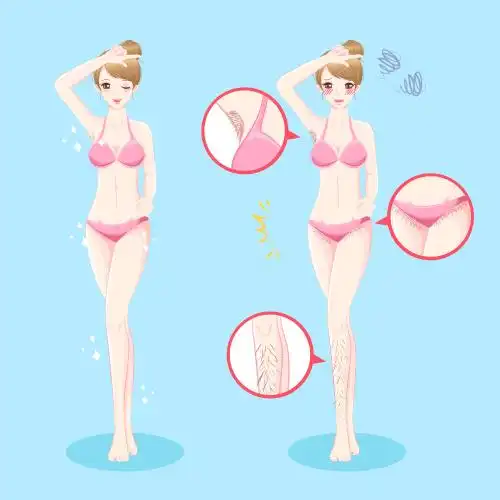 美女穿着比基尼除毛前后插图