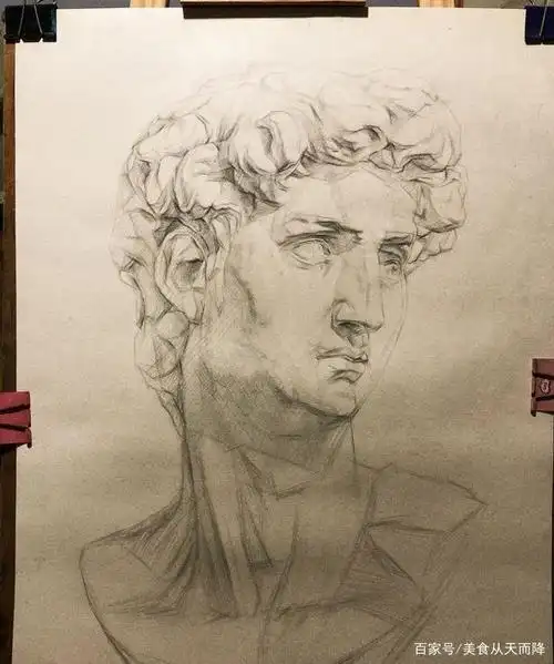 画石膏像大卫的常规步骤