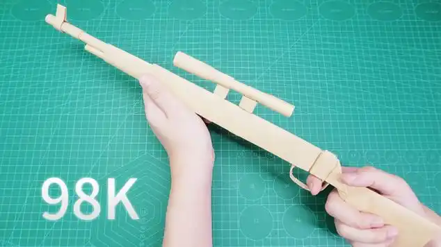 用a4纸折的98k毛瑟步枪吃鸡神器造型超帅