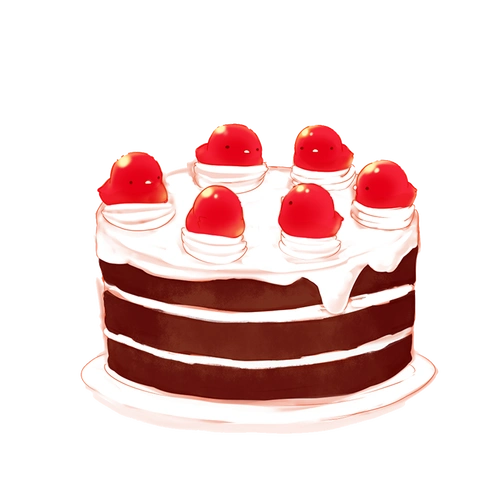 可爱小鸡仔卡通蛋糕免抠素材