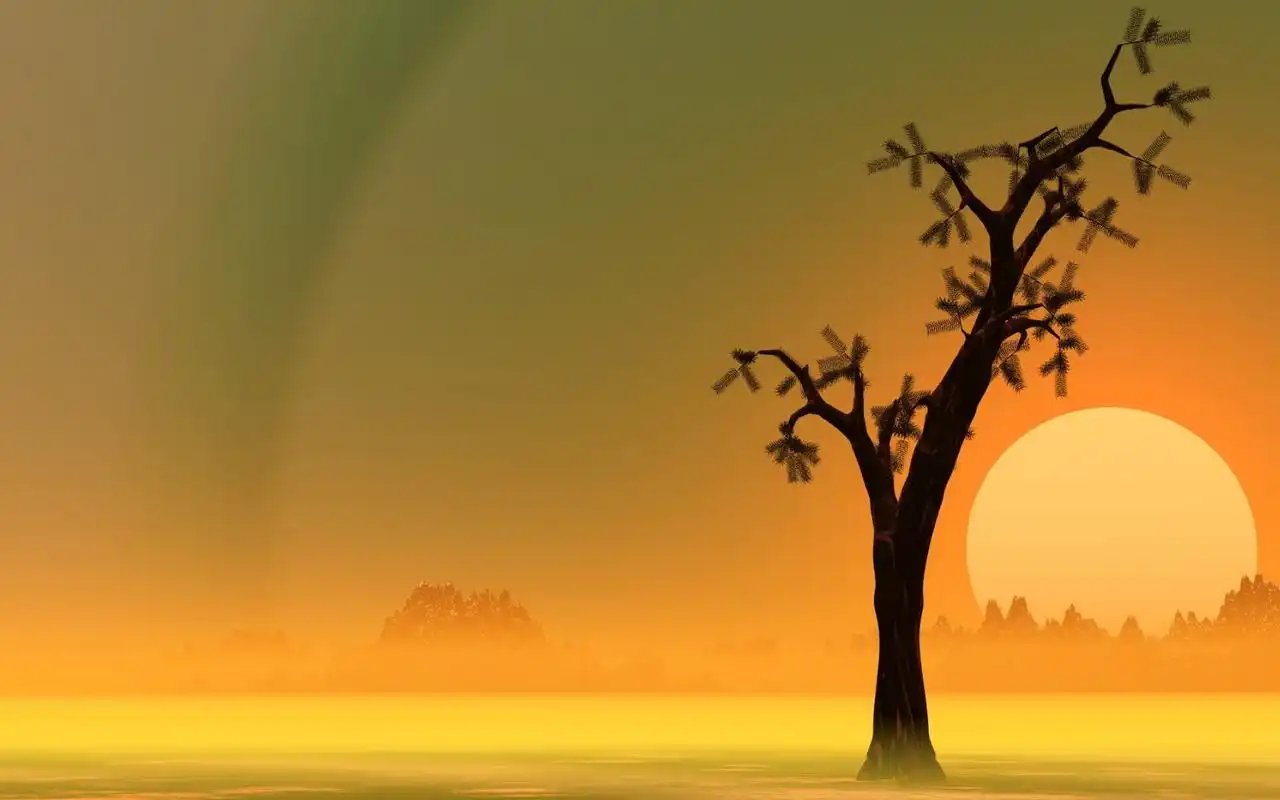 日落黄昏简约景色高清电脑壁纸