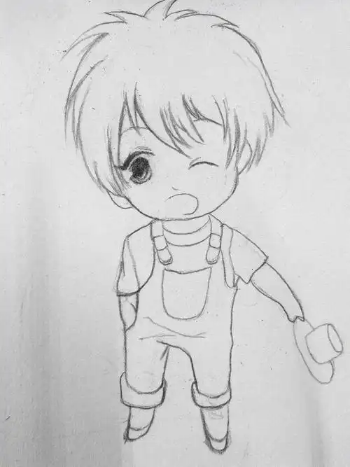 笔画鹿晗画像简笔画卡通人物q版人物简笔画动漫手绘鹿晗q版人物简笔画