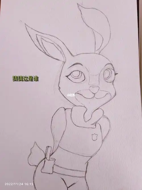 "——兔朱迪《疯狂动物城》#绘画日常  #线稿  #画画的日常  #迪士尼