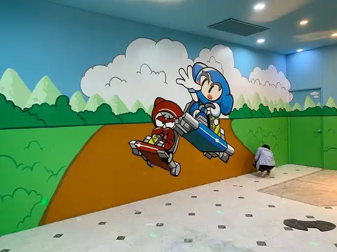 超市游乐园卡通3d墙体彩绘|插画|商业插画|堇墨墙绘_原创作品-站酷