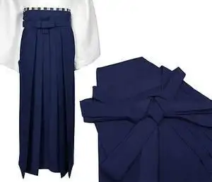 代购日本传统和服武士袴裤子聚酯海军蓝色男子正装