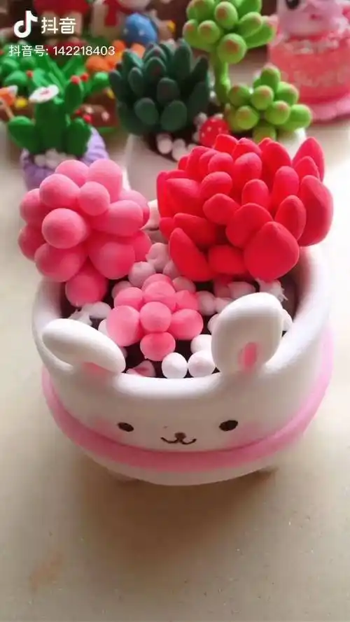 你若盛开蝴蝶自来超轻粘土手工多肉植物