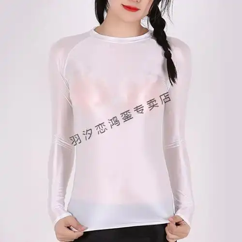 油亮光滑紧身裤性感弹力光泽连脚裤瑜伽舞蹈运动打底裤女yt红色长袖