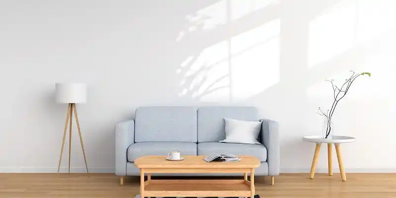 蓝色简约风唯美风家具自然光影背景