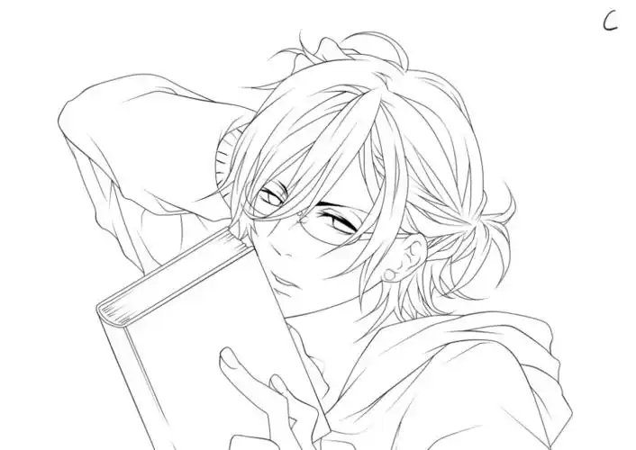 线稿 简单手绘 次元男生