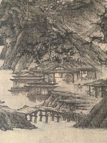 北宋李成晴峦萧寺图晴峦萧寺山水国画画艺术微喷装饰画国画