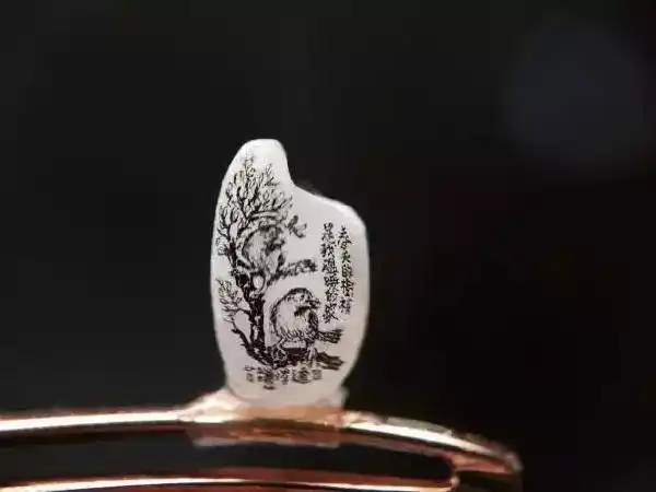 在米粒上进行细微的雕刻,称之为米雕.