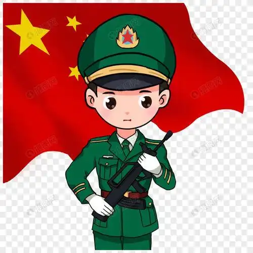 军人简笔画彩色