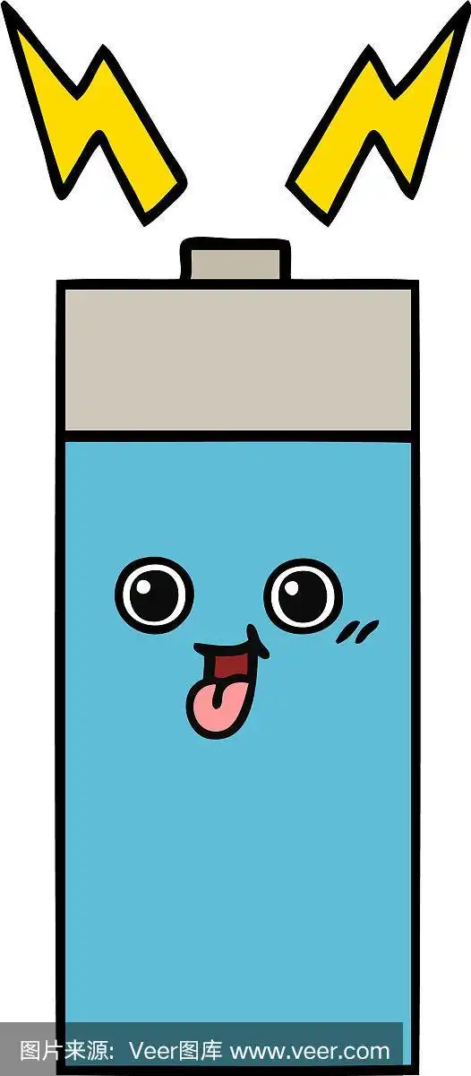 可爱的卡通电池