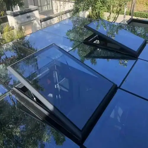 天窗屋顶铝合金阳光房电动手动地下室采光井外悬窗