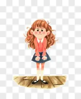 卡通卷发女孩