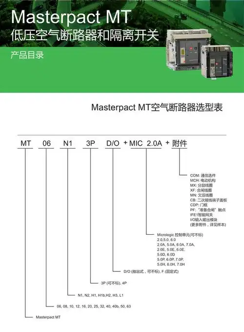 施耐德电气 施耐德框架断路器 mt06 n1 4p 630a型号