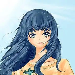 原创漫画手绘插画美女笑容治愈